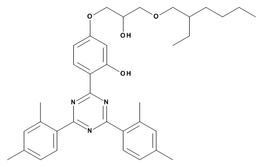 2-(4,6-bis(2,4-dimethylphenyl)-1,3,5-triazin-2-yl)-5 -(3-((2-ethylhexyl)oxy)-2-hydroxypropoxy)-phenol